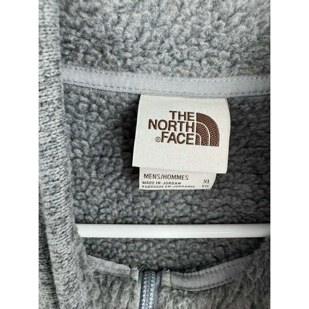 The North Face Full Zip Fleece Vest Mens XL Heathered Gray KERR Embroidered‎